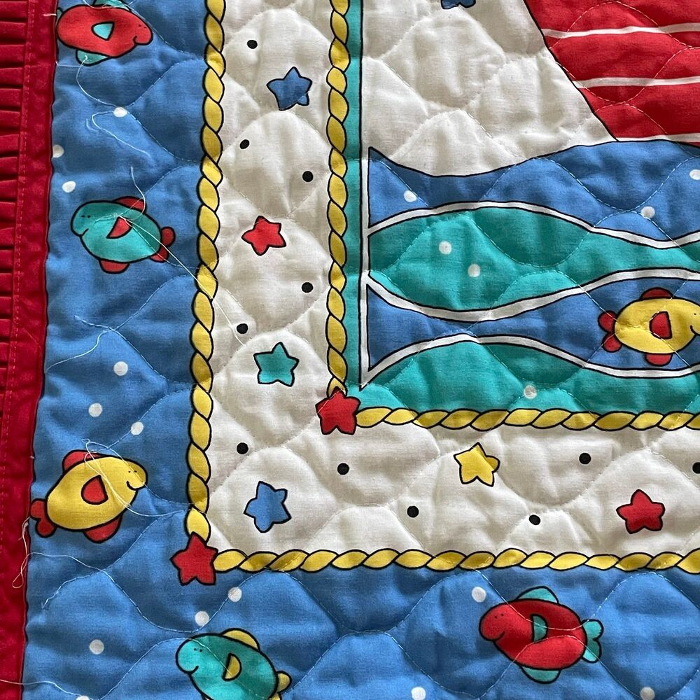 Vintage Sue Dreamer Noah's Ark quilt biblical Christian religious nursery 43x35 - Picture 6 of 8